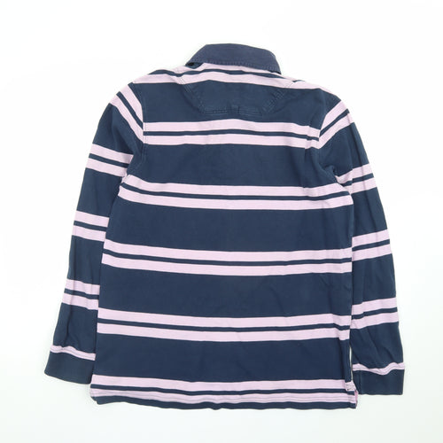Marks and Spencer Blue Harbour Men’s Blue Striped Long Sleeve Polo M