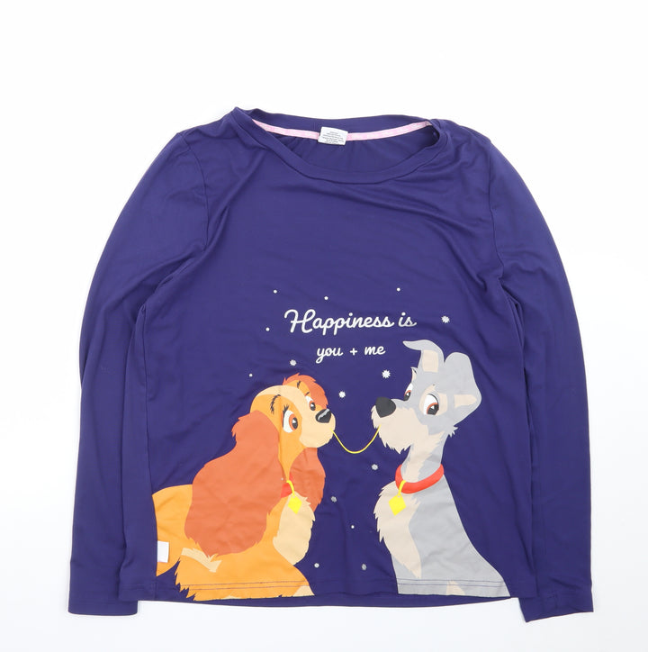 Tu Disney Womens Blue Lady and the Tramp Long Sleeve Nightshirt Size 12