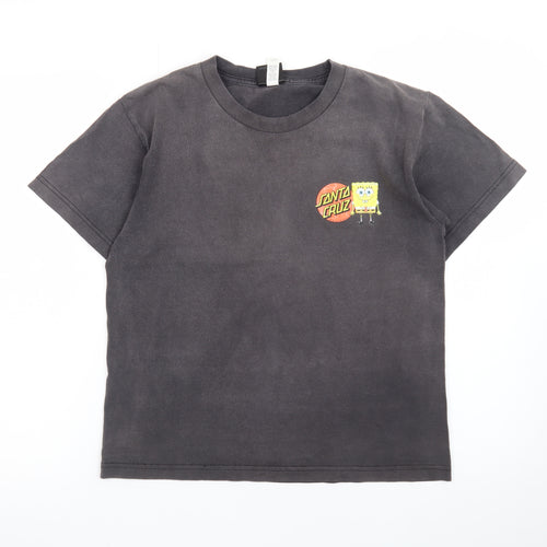 Santa Cruz SpongeBob Black Cotton T-Shirt Youth Large Short Sleeve