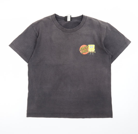 Santa Cruz SpongeBob Black Cotton T-Shirt Youth Large Short Sleeve