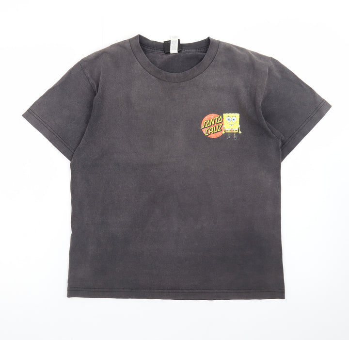 Santa Cruz SpongeBob Black Cotton T-Shirt Youth Large Short Sleeve