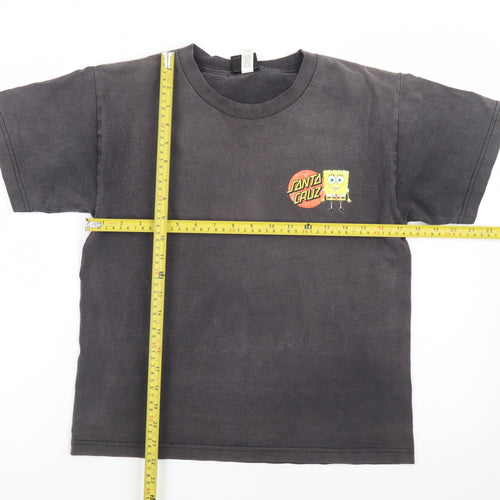 Santa Cruz SpongeBob Black Cotton T-Shirt Youth Large Short Sleeve