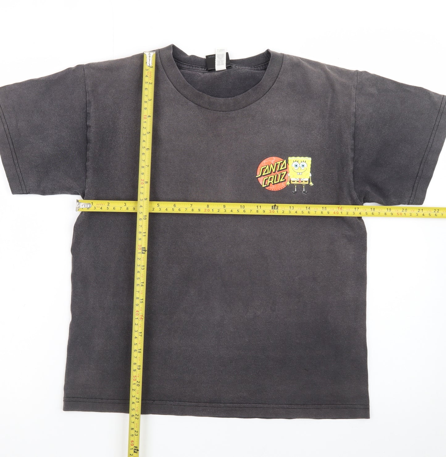 Santa Cruz SpongeBob Black Cotton T-Shirt Youth Large Short Sleeve