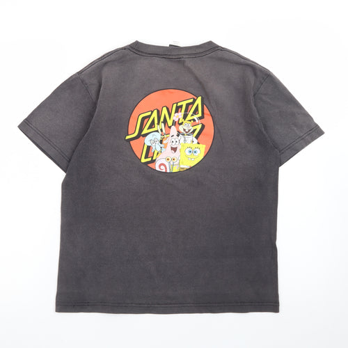 Santa Cruz SpongeBob Black Cotton T-Shirt Youth Large Short Sleeve