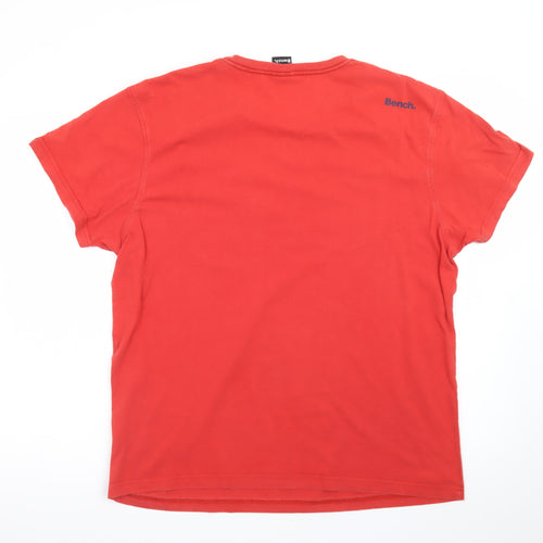 Bench Men's Red XL Graphic Puzzle Logo Cotton T-Shirt
