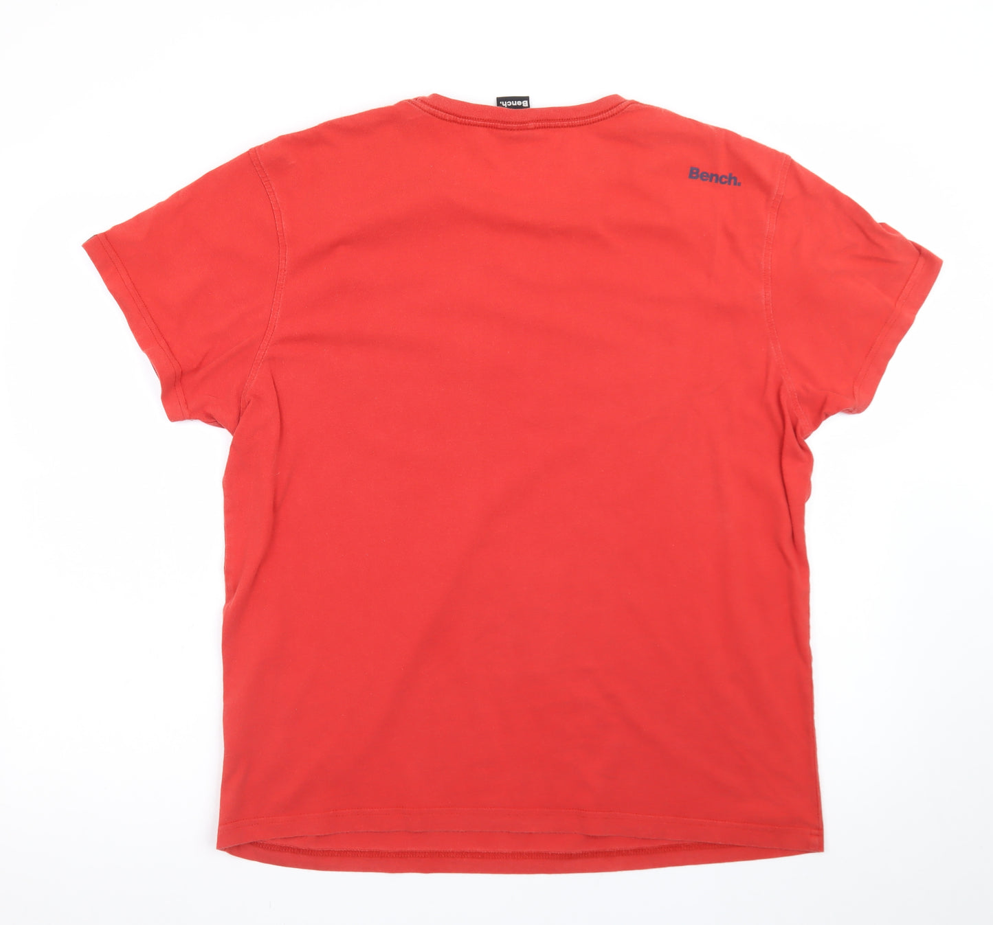Bench Men's Red XL Graphic Puzzle Logo Cotton T-Shirt