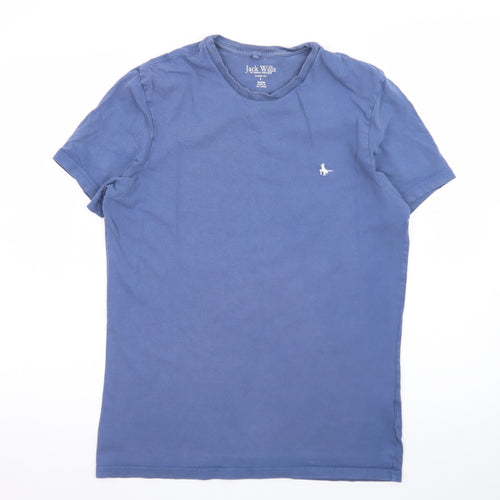 Jack Wills Men Blue Classic Fit Short Sleeve Cotton T-Shirt Size S
