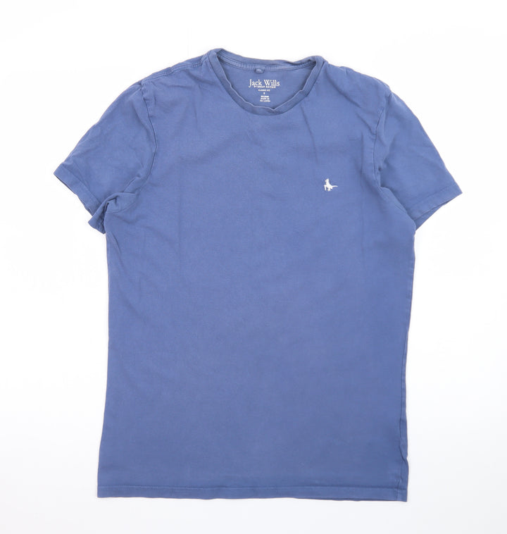 Jack Wills Men Blue Classic Fit Short Sleeve Cotton T-Shirt Size S