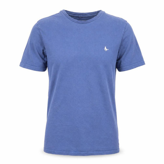 Front view of Jack Wills Men Blue Classic Fit Short Sleeve Cotton T-Shirt, size S