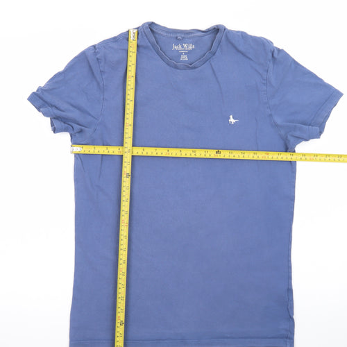 Jack Wills Men Blue Classic Fit Short Sleeve Cotton T-Shirt Size S