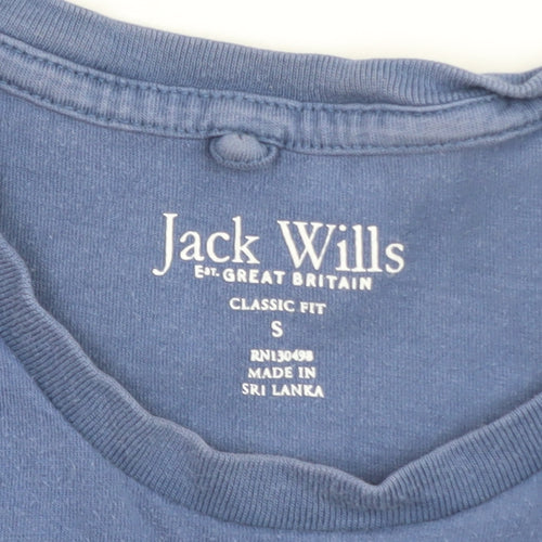 Jack Wills Men Blue Classic Fit Short Sleeve Cotton T-Shirt Size S