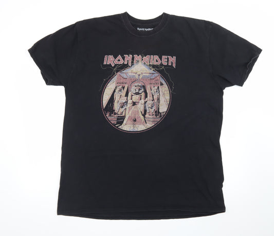 Iron Maiden Men's Black L Graphic Band Rock Cotton T-Shirt