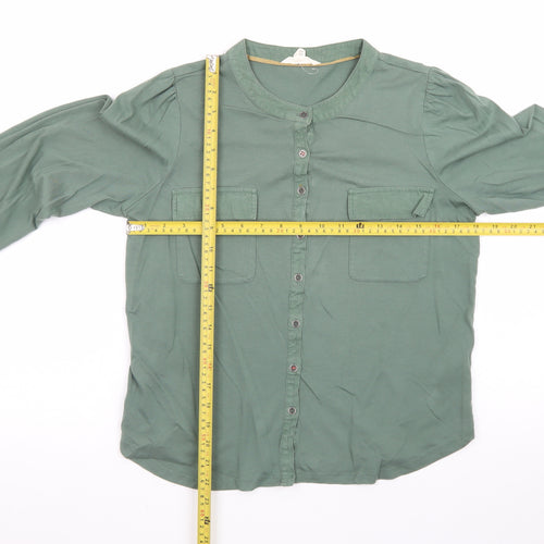 White Stuff Women's Green Cotton Button-Up Shirt Size 12