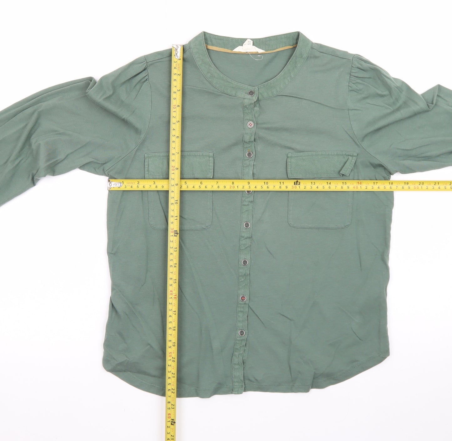 White Stuff Women's Green Cotton Button-Up Shirt Size 12