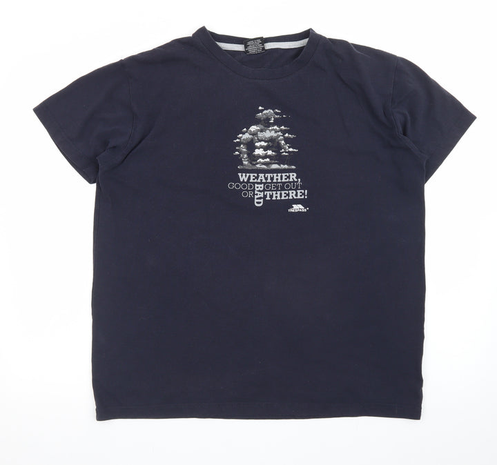Trespass Mens Blue Graphic Outdoor T-Shirt Size M Lightweight Cotton
