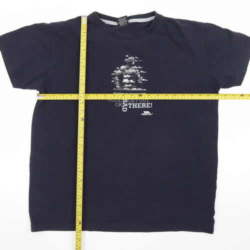 Trespass Mens Blue Graphic Outdoor T-Shirt Size M Lightweight Cotton
