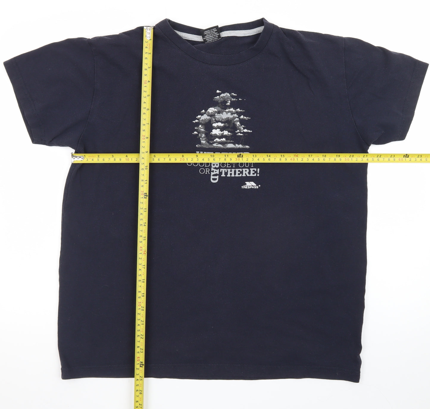 Trespass Mens Blue Graphic Outdoor T-Shirt Size M Lightweight Cotton
