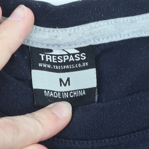 Trespass Mens Blue Graphic Outdoor T-Shirt Size M Lightweight Cotton