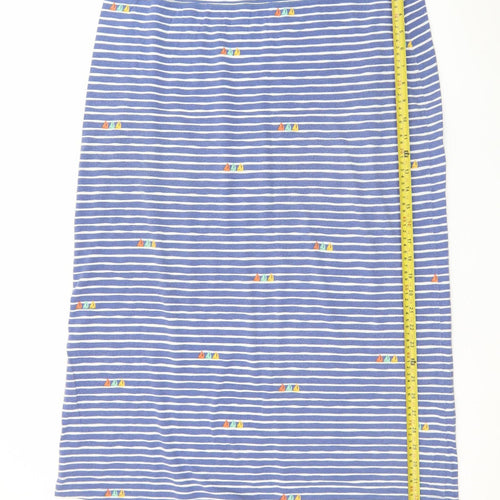 Seasalt Cornwall Women Blue Striped Cotton Stretch Skirt Size 14