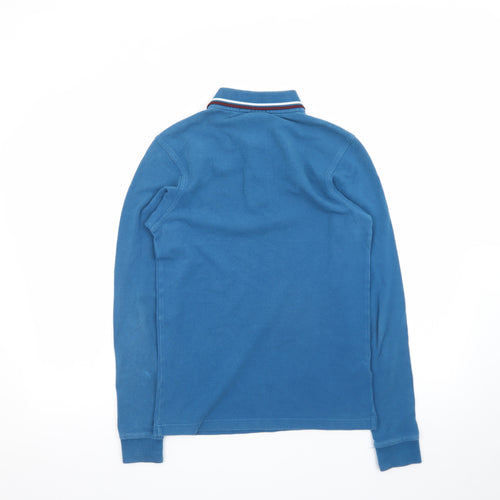 Fred Perry Men's Blue Long Sleeve Slim Fit Polo Shirt XS