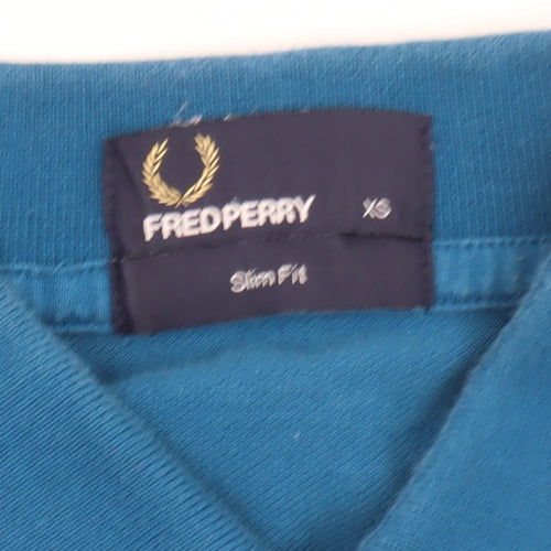 Fred Perry Men's Blue Long Sleeve Slim Fit Polo Shirt XS