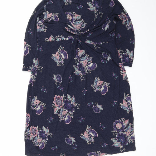 Fat Face Women's Blue Floral Knee Length A-Line Dress Size 14