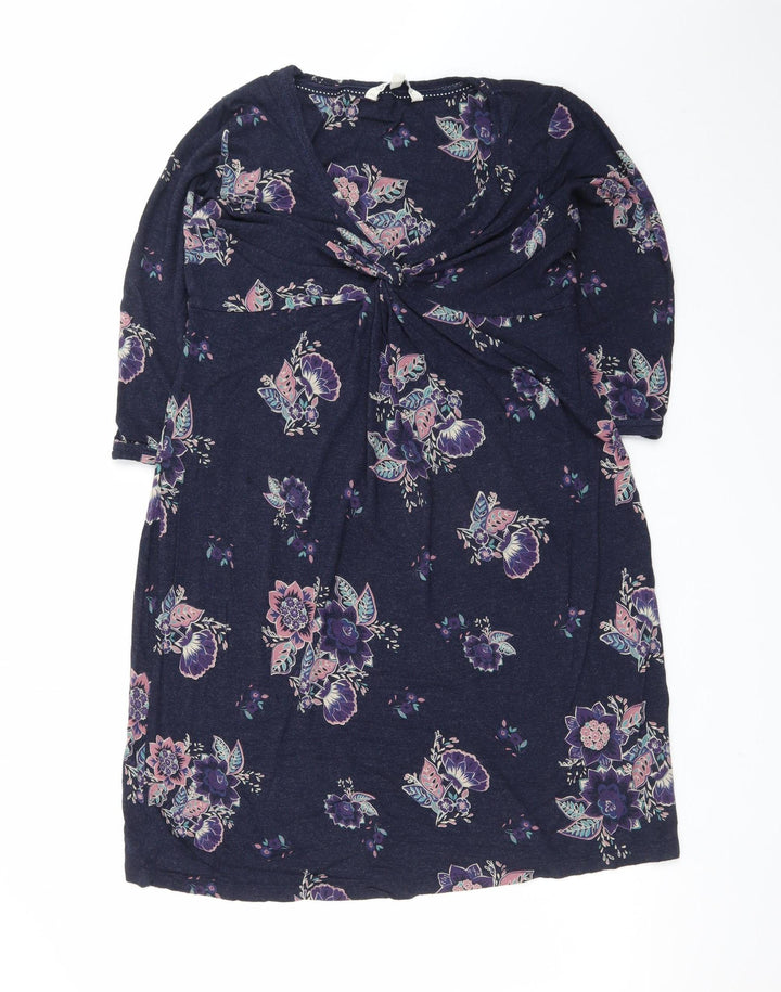 Fat Face Women's Blue Floral Knee Length A-Line Dress Size 14