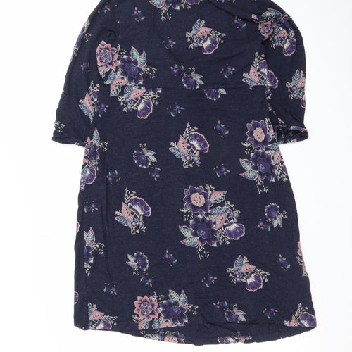 Fat Face Women's Blue Floral Knee Length A-Line Dress Size 14