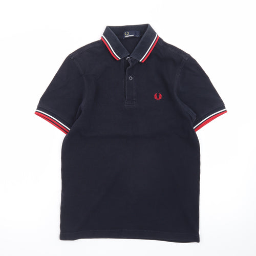 Fred Perry Men's Black XS Cotton Twin Tipped Polo Shirt
