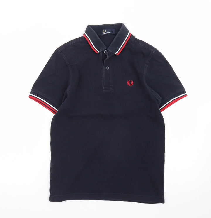 Fred Perry Men's Black XS Cotton Twin Tipped Polo Shirt