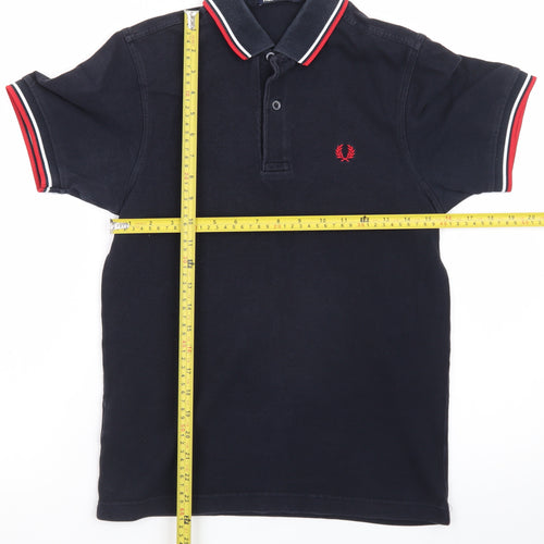 Fred Perry Men's Black XS Cotton Twin Tipped Polo Shirt