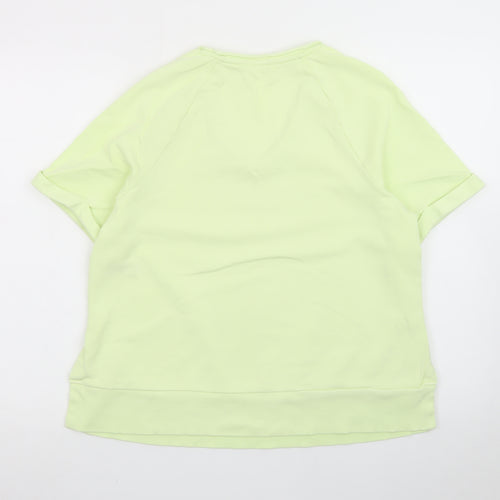 Marks and Spencer Per Una Women's Green Cotton Short Sleeve T-Shirt Size S
