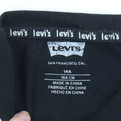 Levi's Teens Black 14 Plus Crew Neck Short Sleeve Cotton T-Shirt
