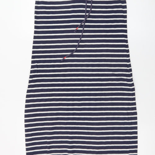Joules Women Blue Striped Shift Dress Size 12 Sleeveless Jersey