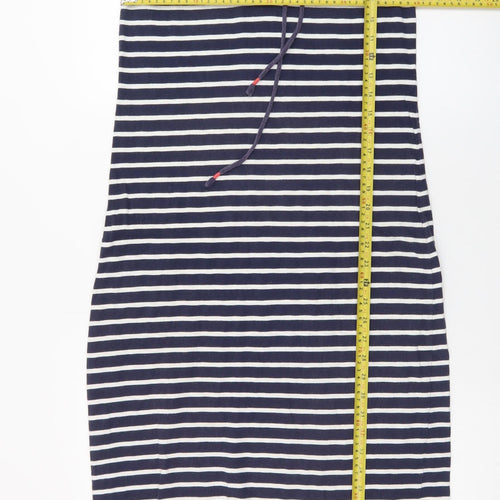 Joules Women Blue Striped Shift Dress Size 12 Sleeveless Jersey