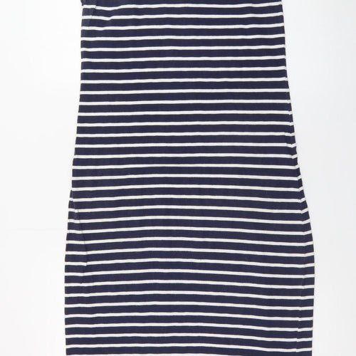 Joules Women Blue Striped Shift Dress Size 12 Sleeveless Jersey