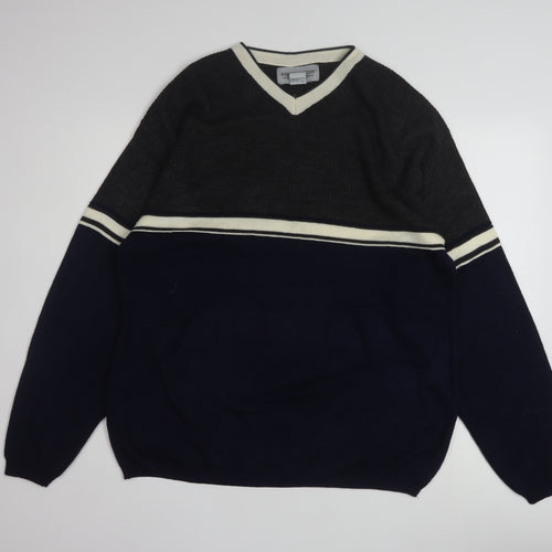 Bert Pulitzer Men's Black Knit V-Neck Pullover Jumper Size M