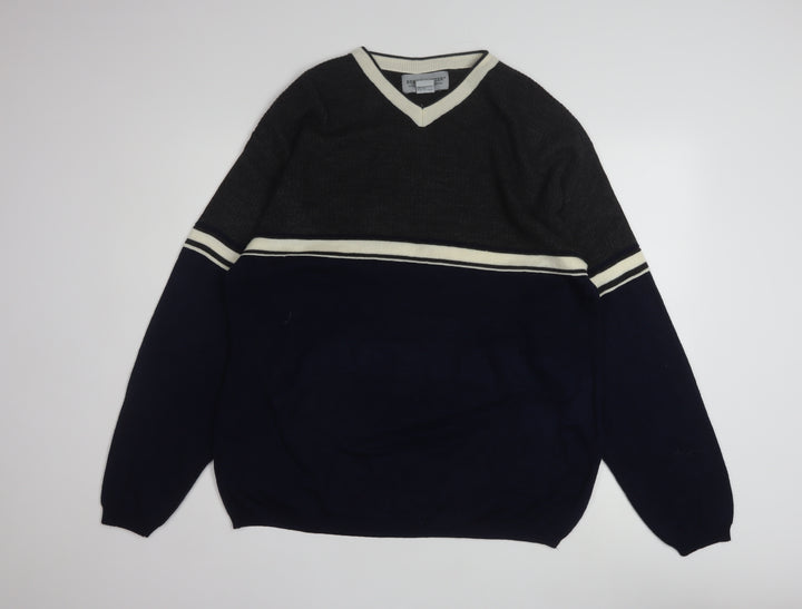 Bert Pulitzer Men's Black Knit V-Neck Pullover Jumper Size M