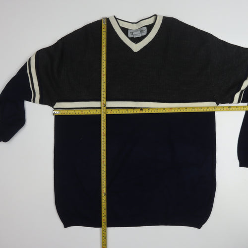 Bert Pulitzer Men's Black Knit V-Neck Pullover Jumper Size M