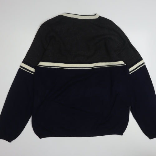 Bert Pulitzer Men's Black Knit V-Neck Pullover Jumper Size M