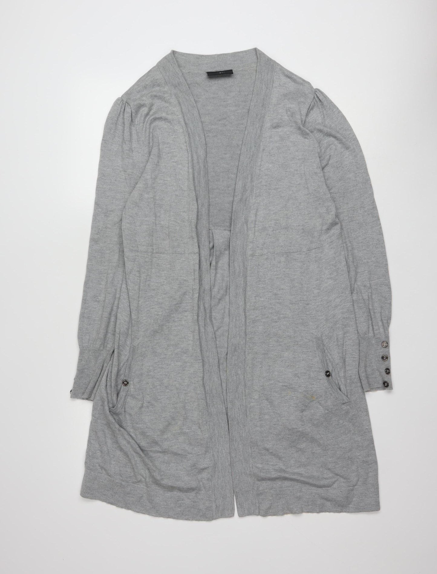 Wallis Women’s Grey Longline Knit Cardigan Size 14
