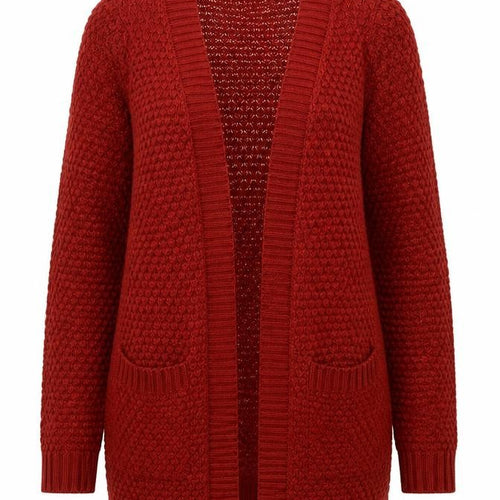 Vero Moda Women’s Red Knit Open Front Cardigan Size M Long Sleeve