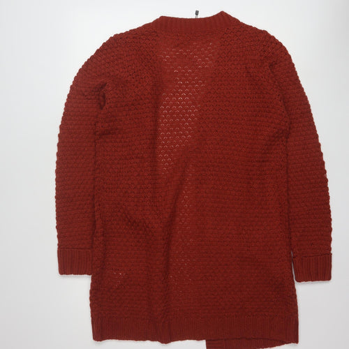 Vero Moda Women’s Red Knit Open Front Cardigan Size M Long Sleeve
