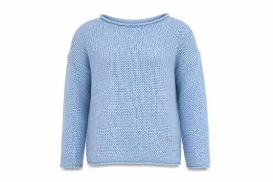Front view of ASOS Women Blue Chunky Knit jumper, size M