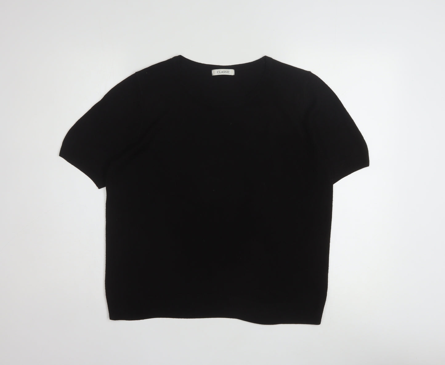 Marks and Spencer Womens Black Short Sleeve Knit Jumper Size 16