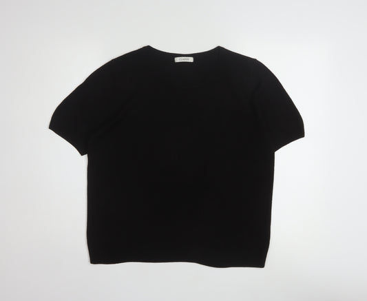Marks and Spencer Womens Black Short Sleeve Knit Jumper Size 16