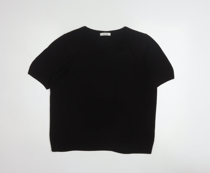 Marks and Spencer Womens Black Short Sleeve Knit Jumper Size 16