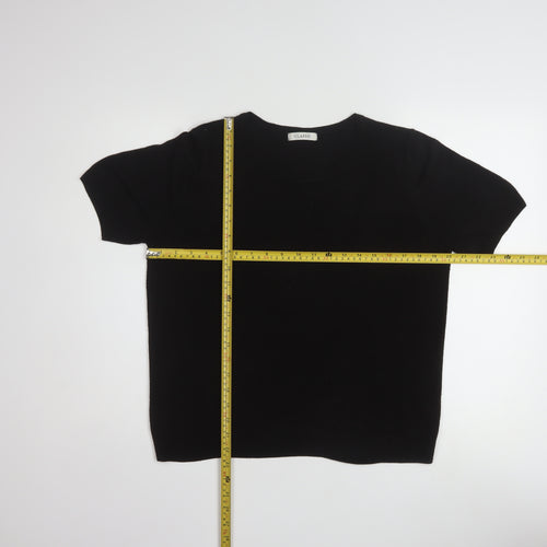 Marks and Spencer Womens Black Short Sleeve Knit Jumper Size 16