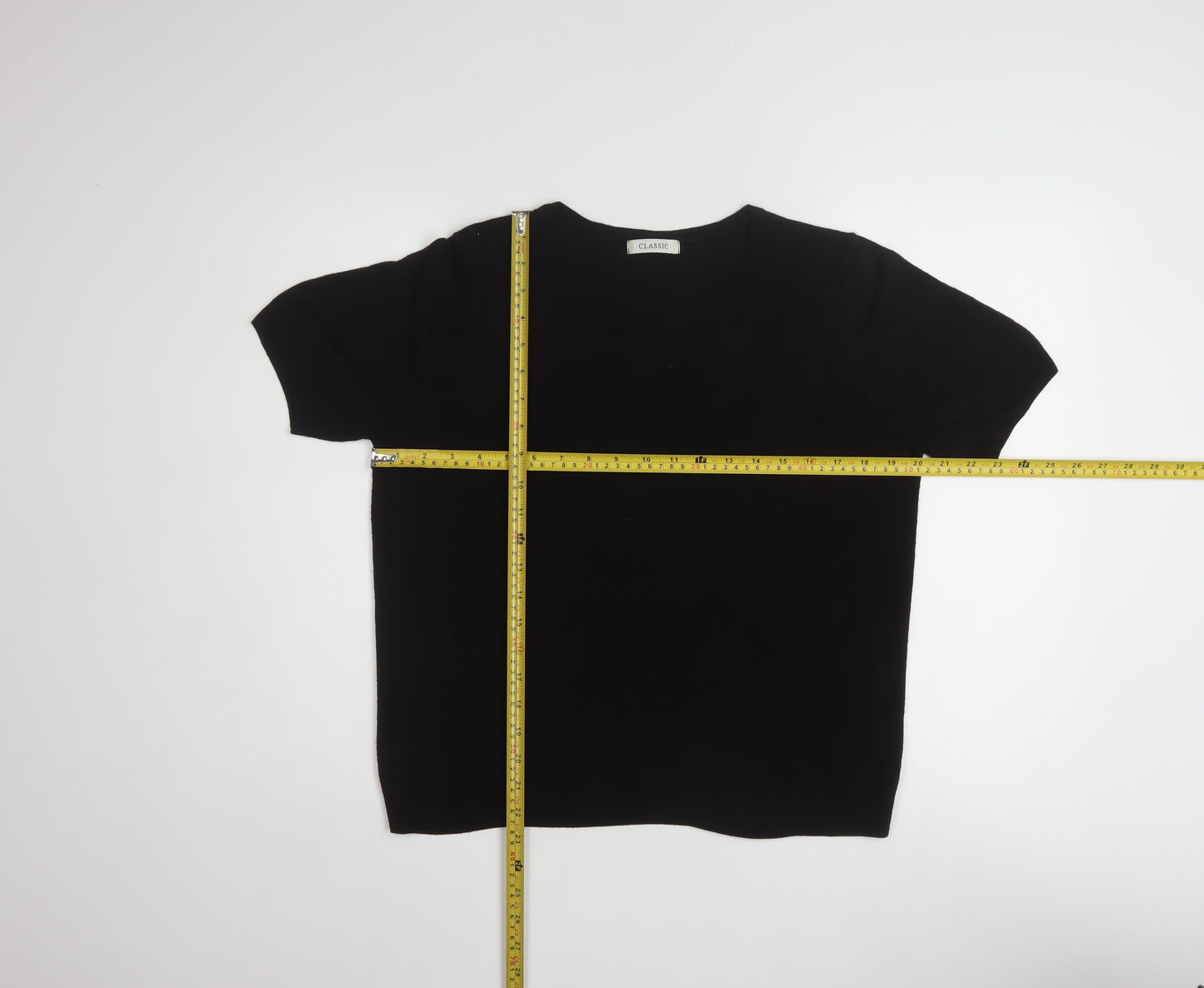 Marks and Spencer Womens Black Short Sleeve Knit Jumper Size 16
