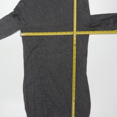 Tezenis Women Grey Slim Fit Roll Neck Long Sleeve Tunic Jumper S